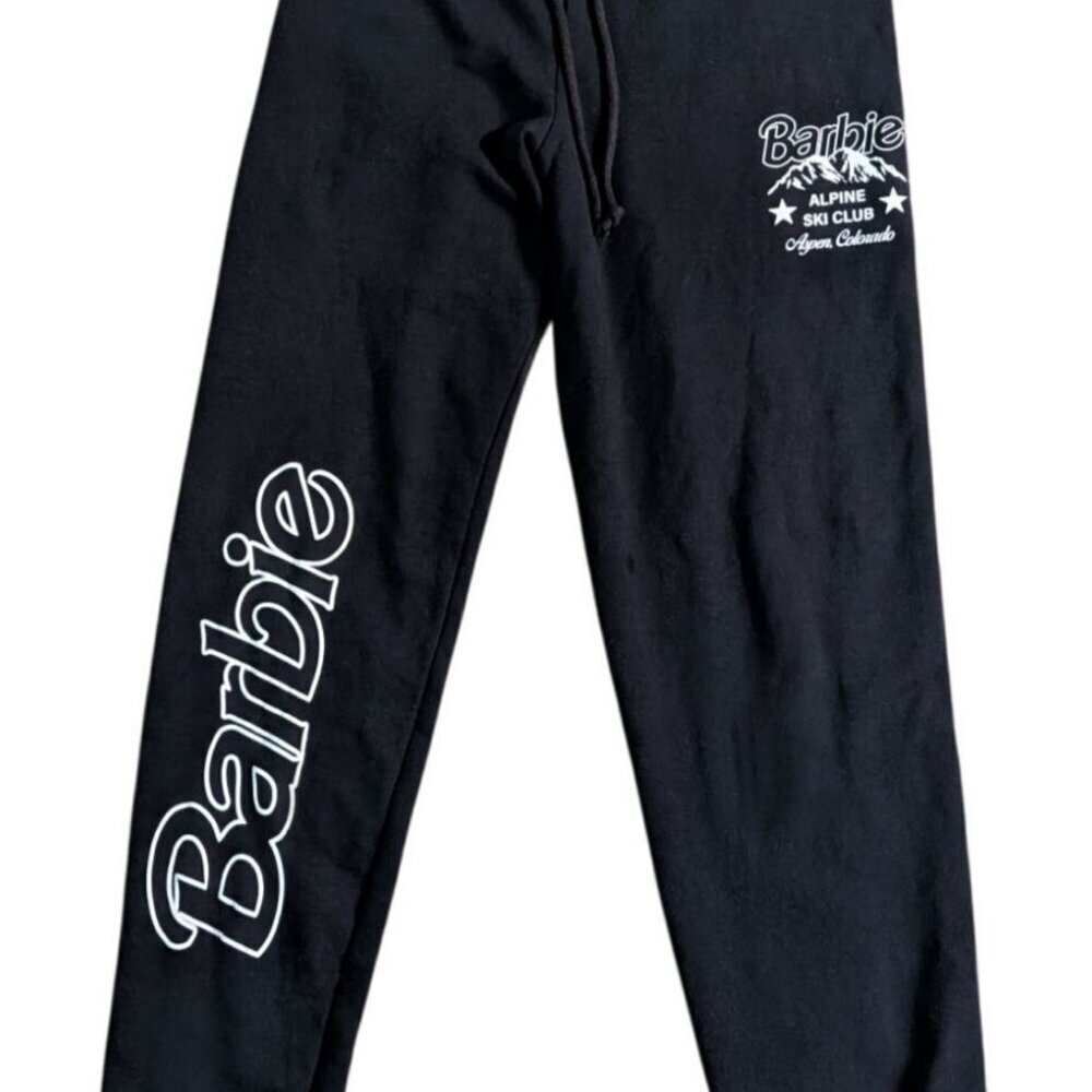 Barbie x PacSun Ski Club Black Jogger Sweatpants Women's XS NEW Alpine Lounge